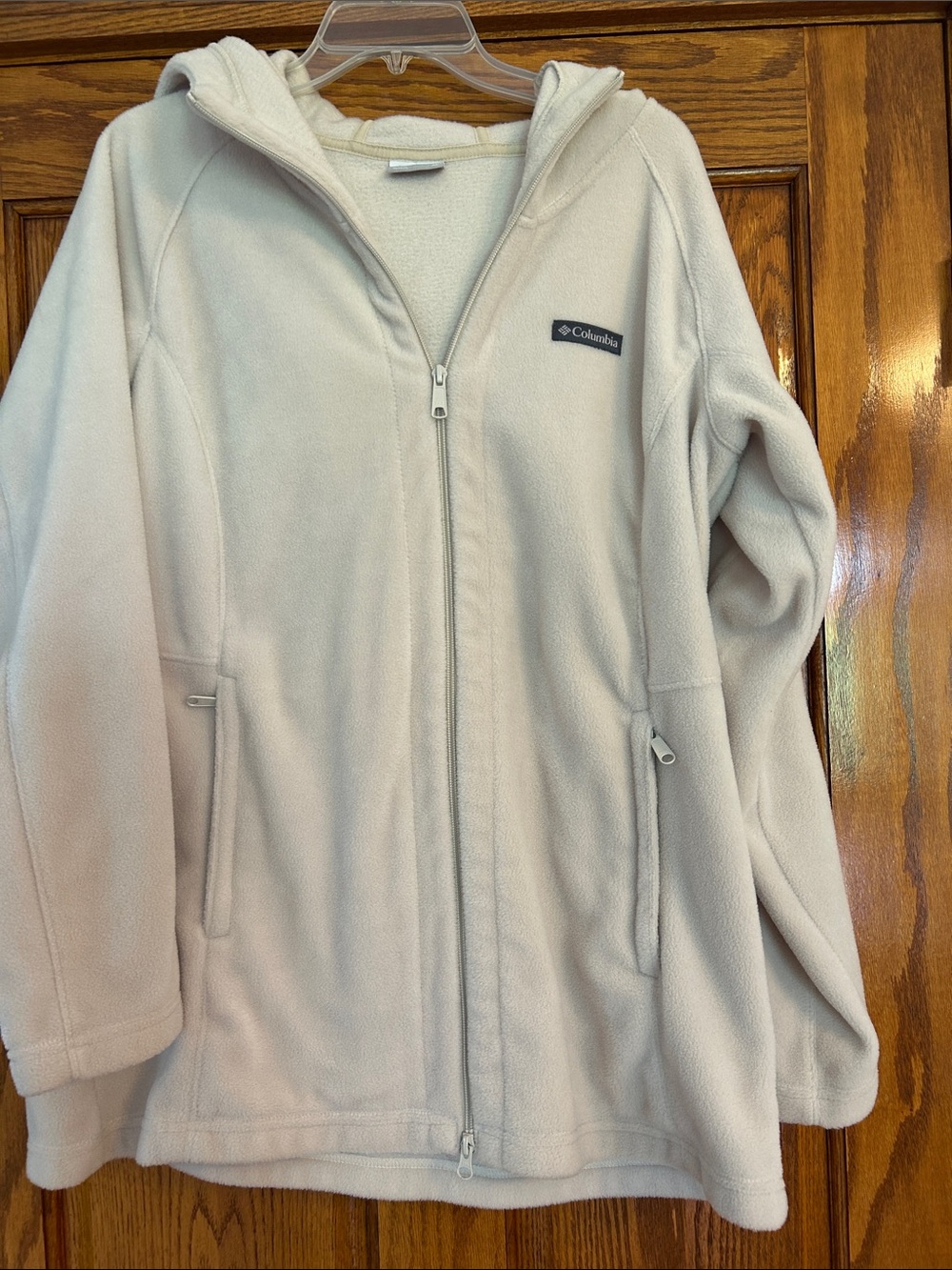 Columbia Women's Cream Hooded Full-Zip Fleece Jacket Size XL